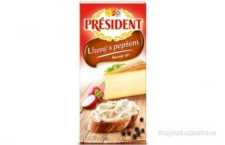 Président uzený s pepřem tavený sýr 150g