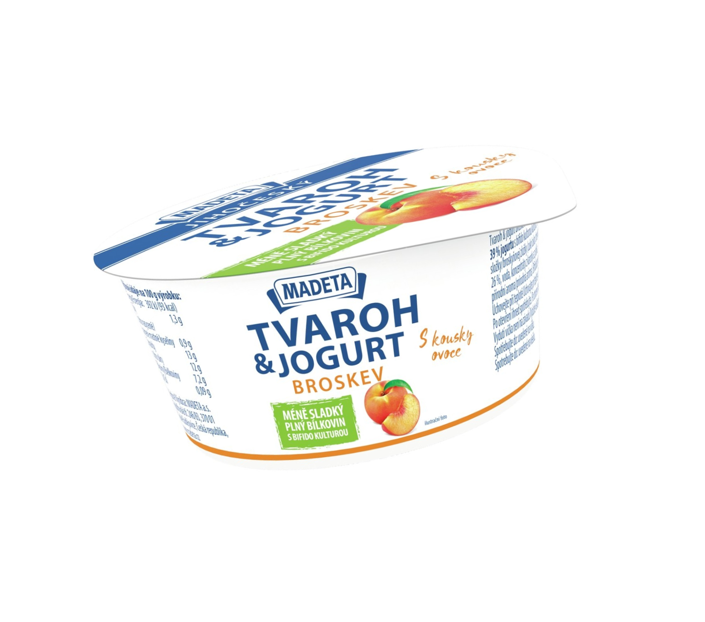 Tvaroh s jogurtem broskev Madeta 135g