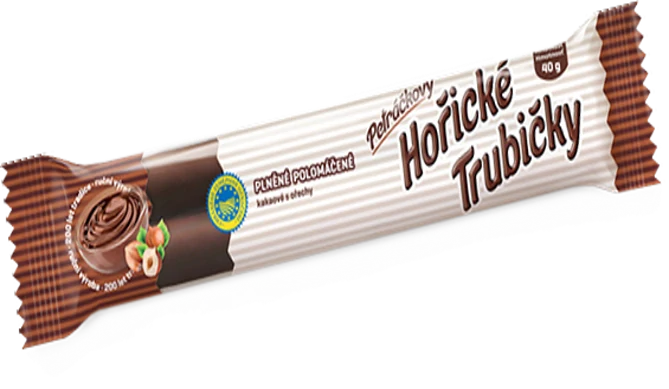Hořické trubičky polomáčené plněné kakaové s ořechy 40g