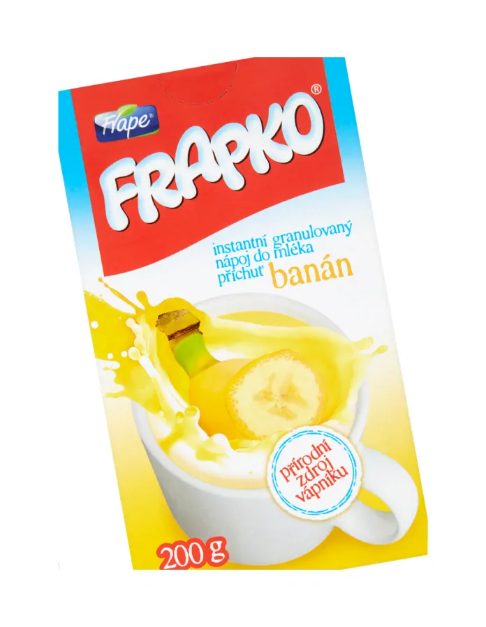 Frapko granulovaný nápoj Banánový do mléka s vlákninou 2 x 200g