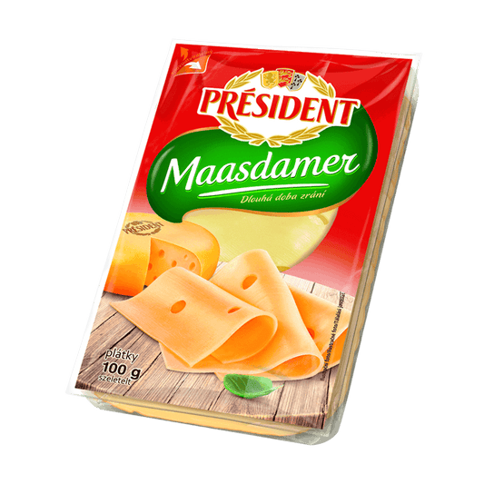 Maasdamer plátky président 3 x 100 g