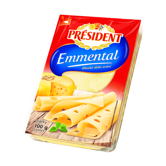 Emmentál plátky Président 3x 100 g