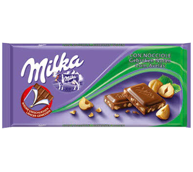 Milka Hazelnuts čokoláda s jádry lískových ořechů 95g