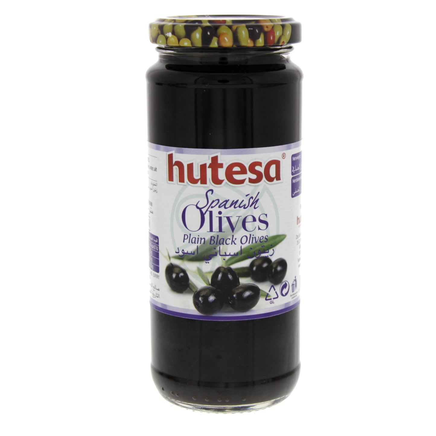 Černé olivy celé s peckou Hutesa sklenice 400 g
