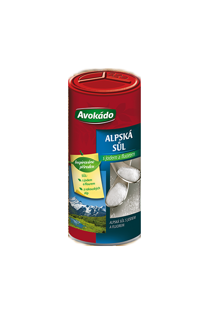 Alpská sůl s jódem Avokádo 330g