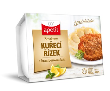 Smažený kuřecí řízek, bramborová kaše 420g