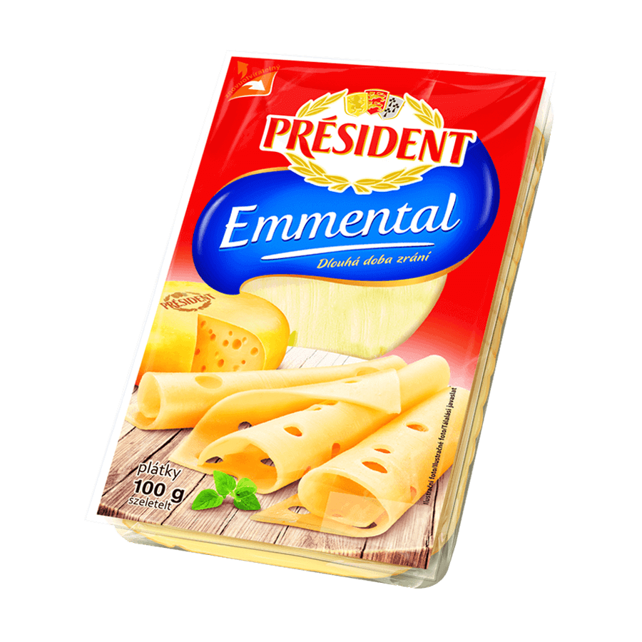 Emmentál plátky Président 100 g