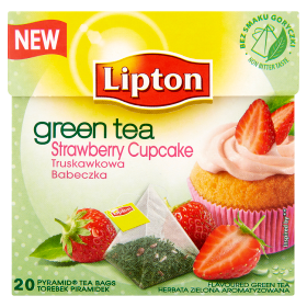 Lipton Zelený aromatizovaný čaj Jahodový Cupcake 20 sáčků