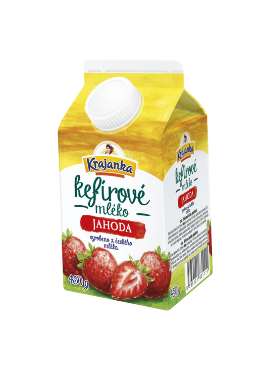 Kefírové mléko jahodové 0,8% 450ml
