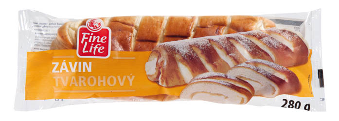 Závin s tvarohovou náplní balený 280g