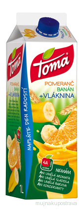 Toma Pomeranč-banán s vlákninou 1L