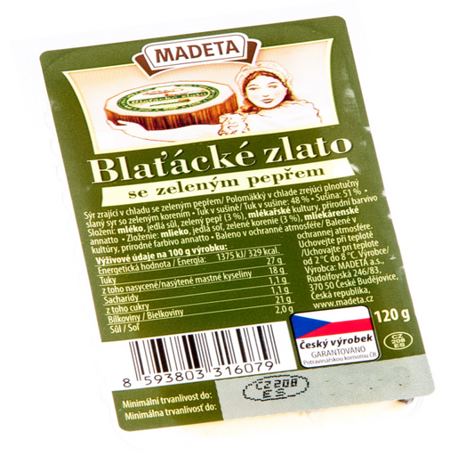 Blaťácké zlato Madeta  se zeleným pepřem120g