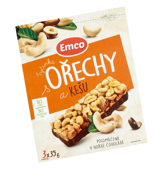 Emco Tyčinka kešu/ ořechy 3 x 35g