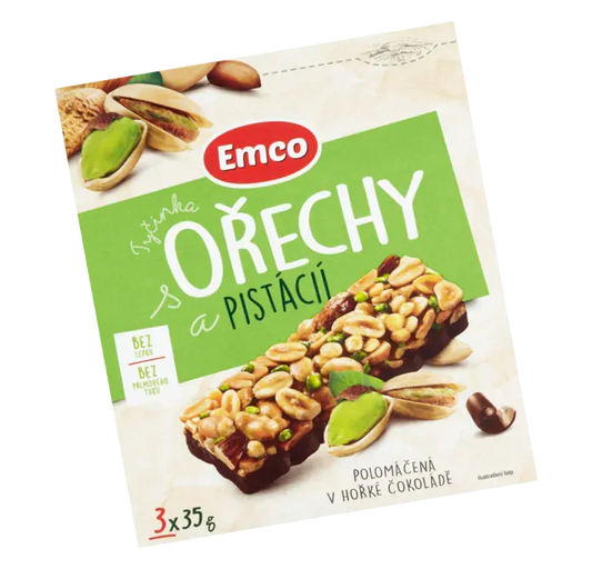 Emco Tyčinka pistácie / ořechy 3 x 35g