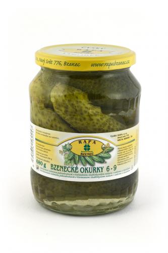 Okurky Bzenec sterilované v sladkokyselém nálevu 6-9cm , 680 g